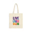 Cotton Canvas Tote Bag - LIVE LAUGH MAHJONG