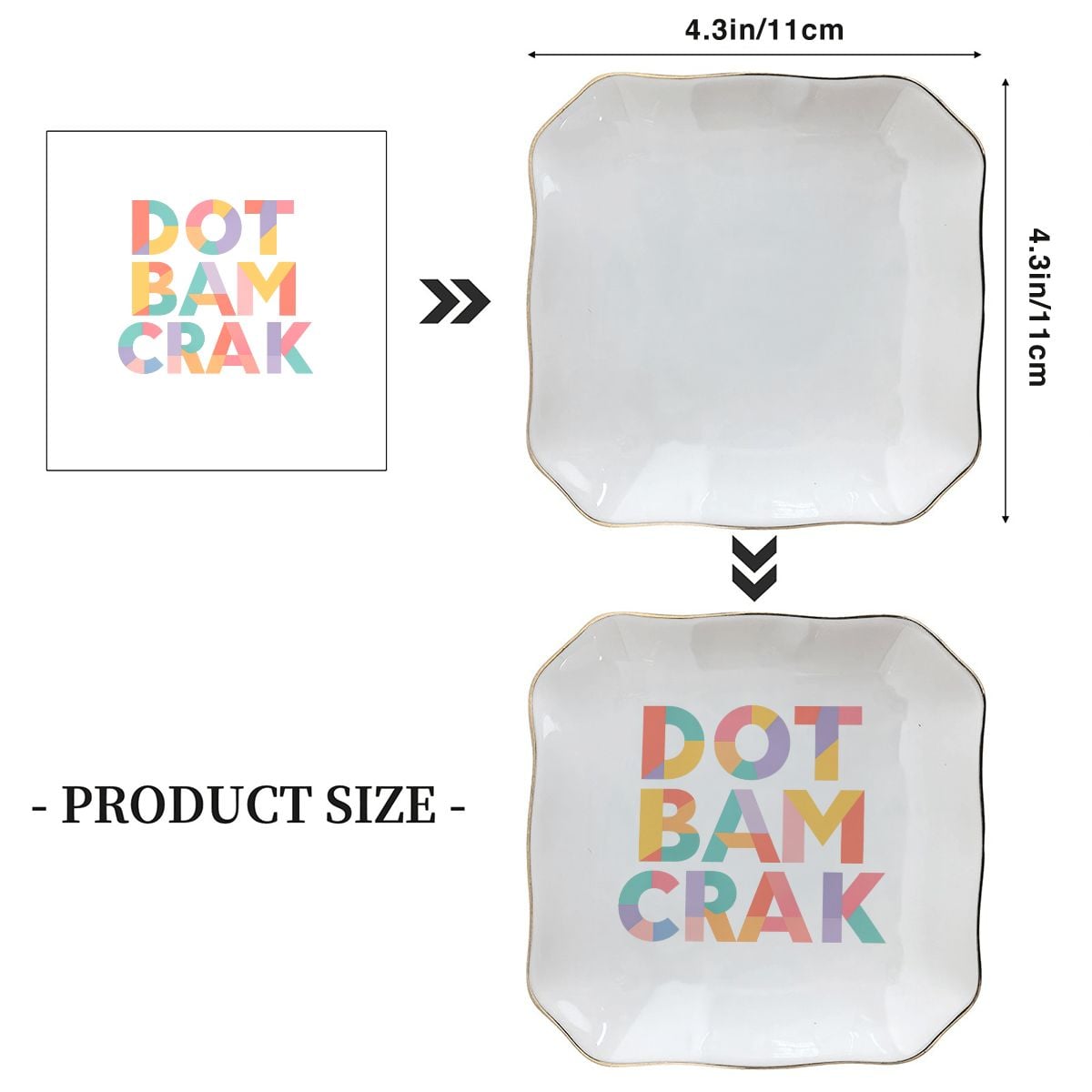 Scalloped Ceramic Mahjong Dice Tray - Dot Bam Crak Secondary image