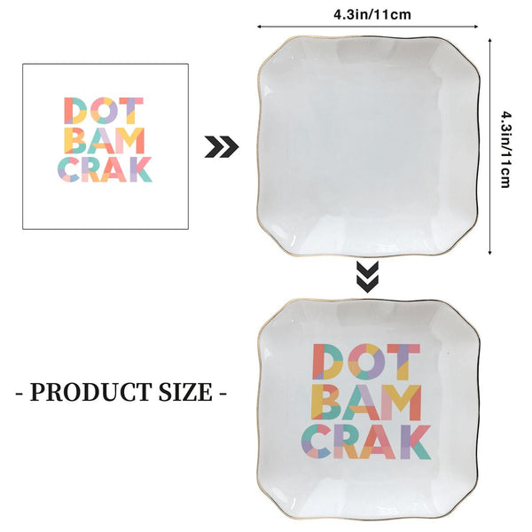 Scalloped Ceramic Mahjong Dice Tray - Dot Bam Crak