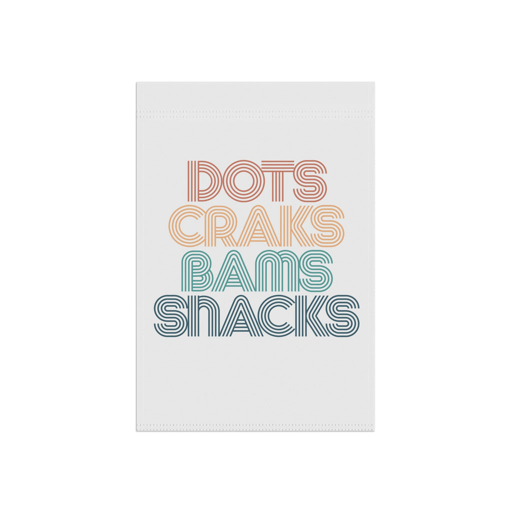 Garden Flag - Dots Craks Bams Snacks