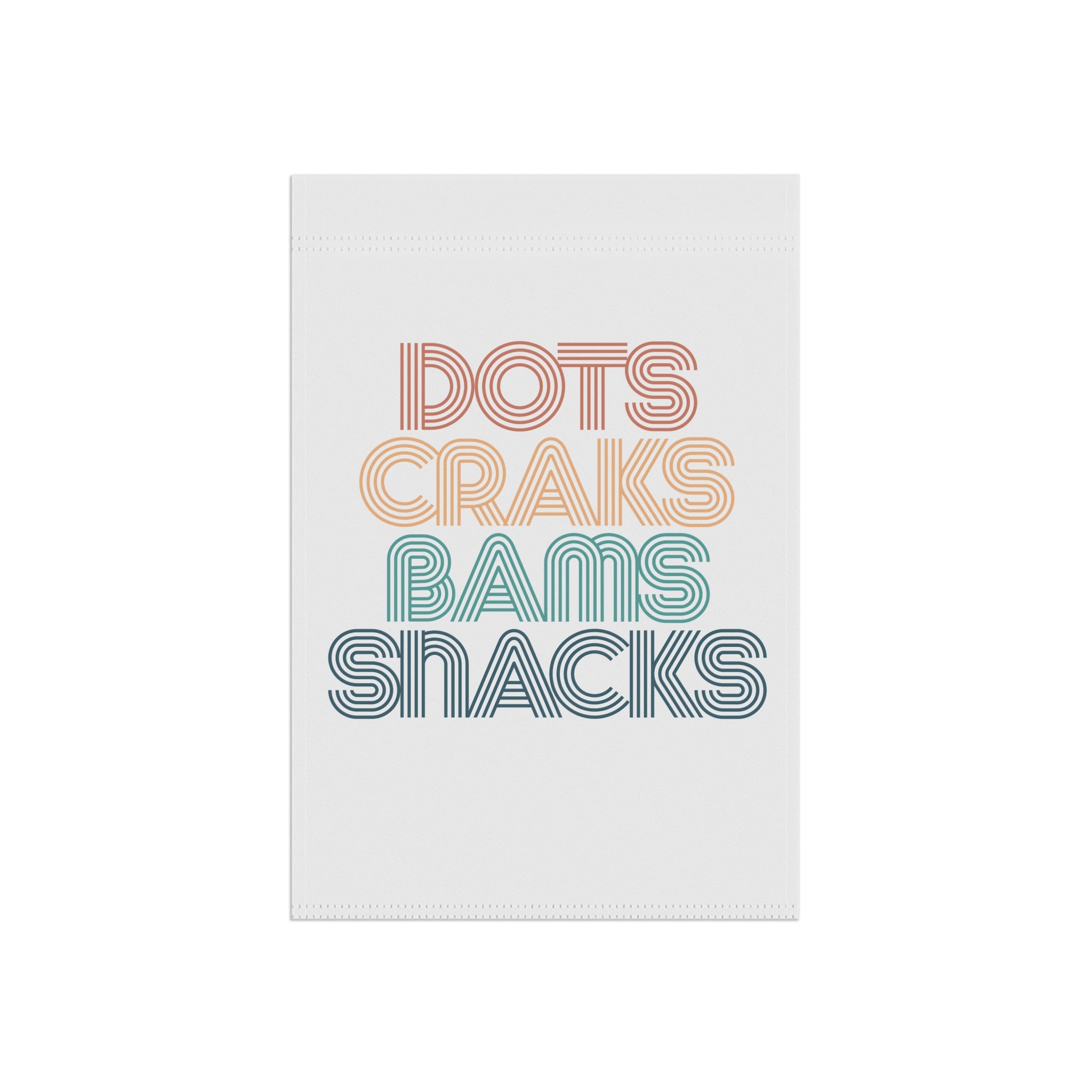 Garden Flag - Dots Craks Bams Snacks