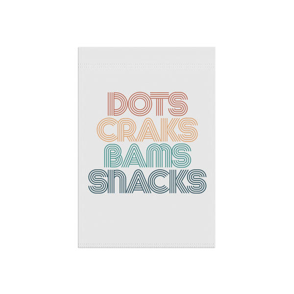 Garden Flag - Dots Craks Bams Snacks