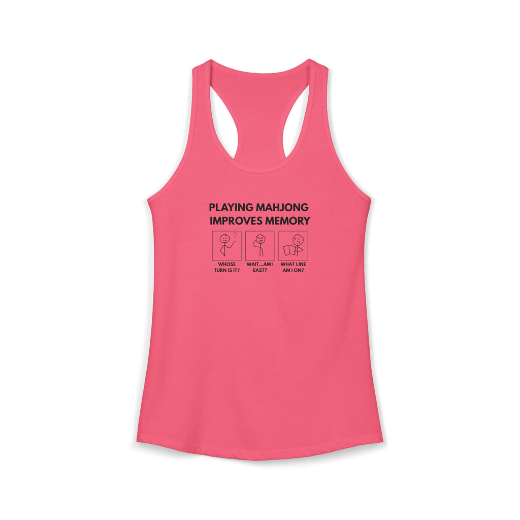 Women's Racerback Tank - Mahjong Improves Memory