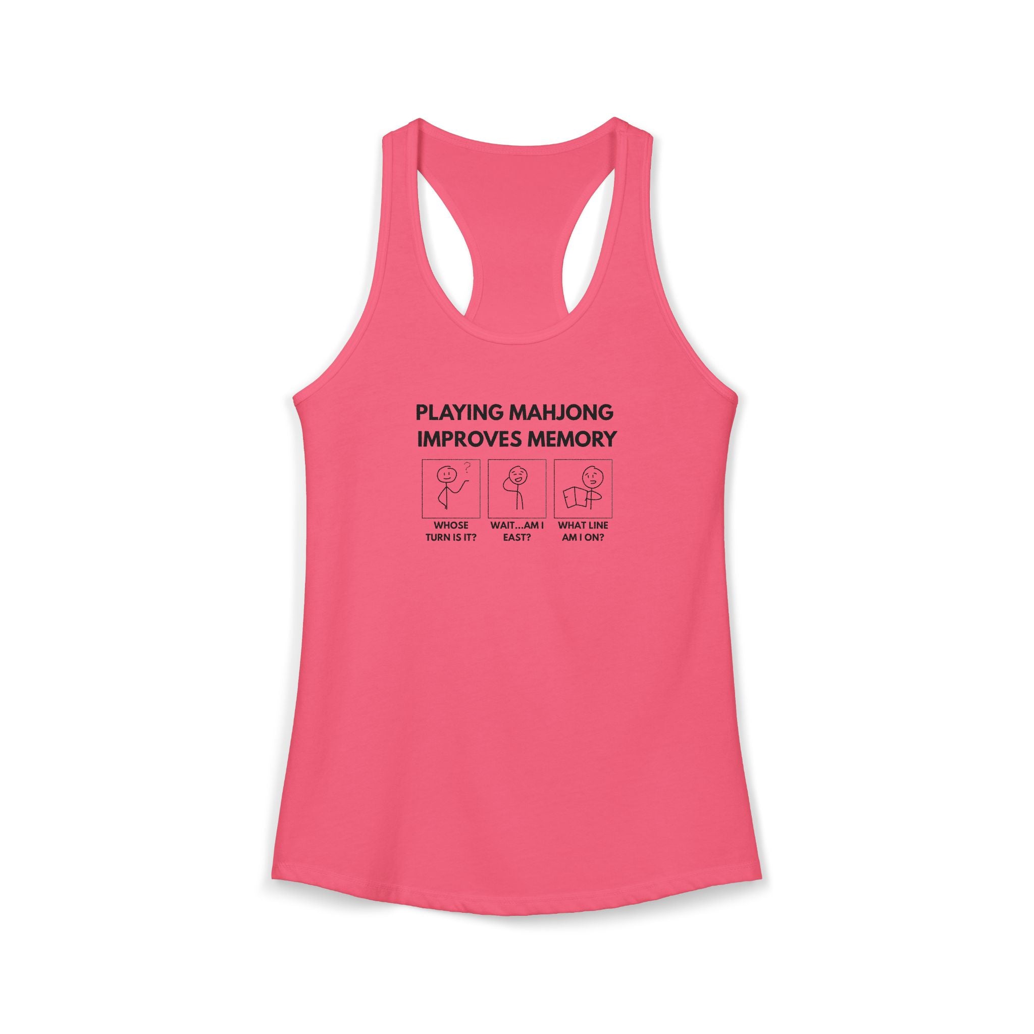 Women's Racerback Tank - Mahjong Improves Memory