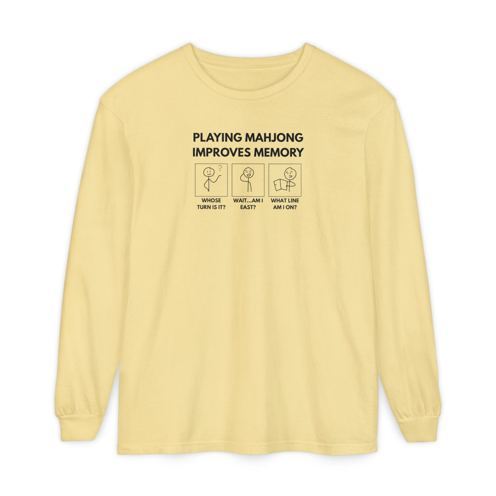 Long Sleeve T-Shirt - Mahjong Improves Memory