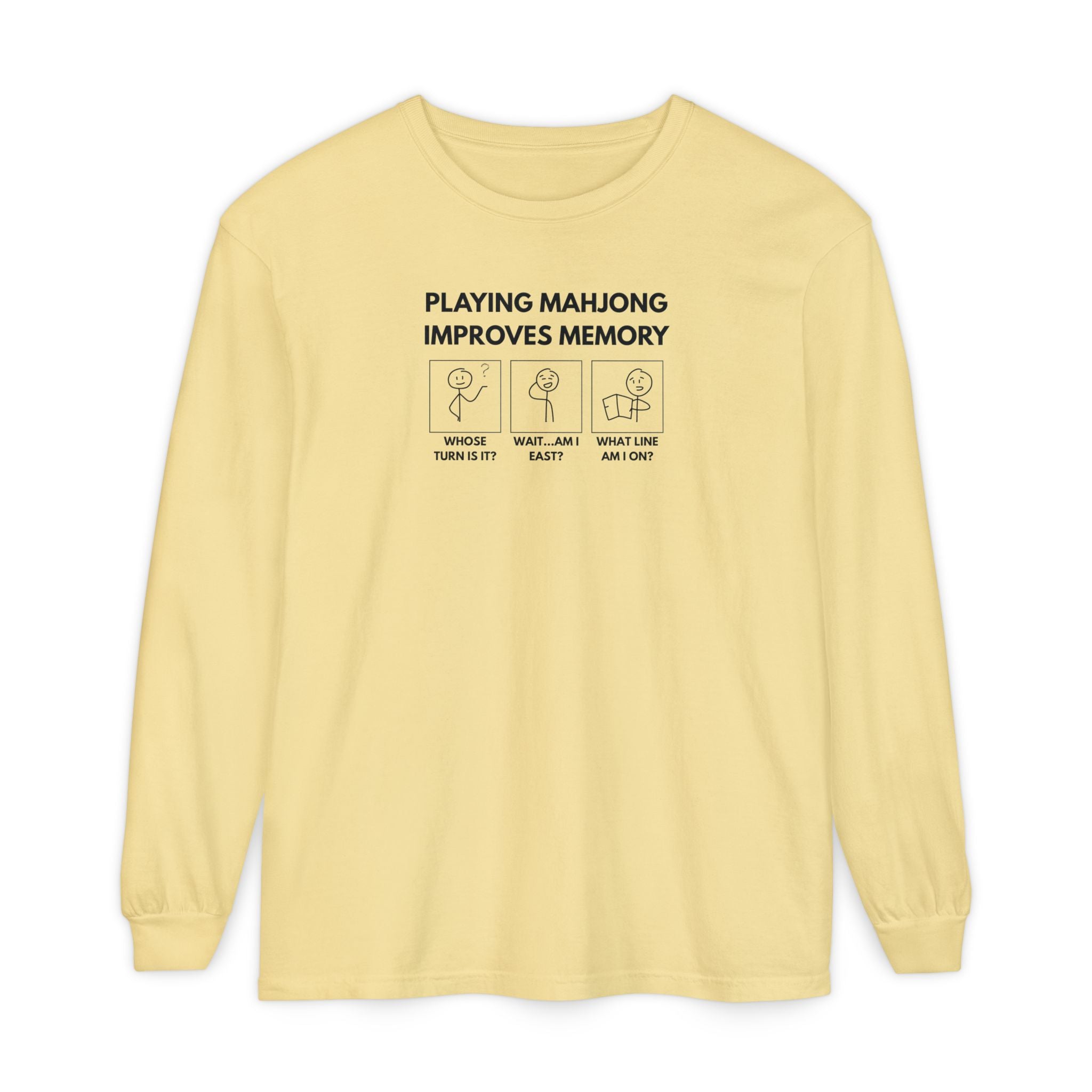 Long Sleeve T-Shirt - Mahjong Improves Memory