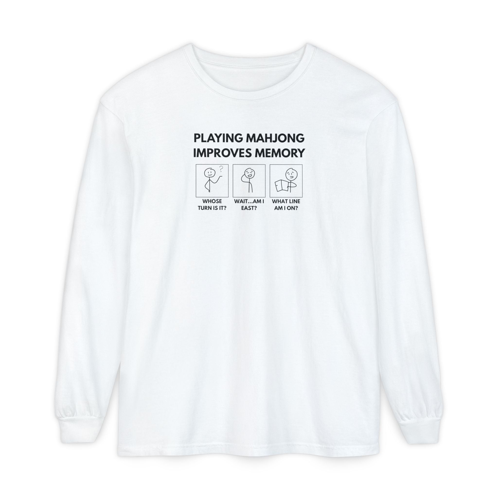 Long Sleeve T-Shirt - Mahjong Improves Memory Secondary image