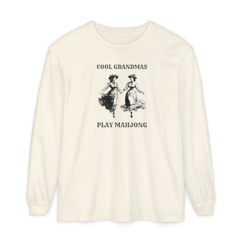 Long Sleeve T-Shirt - Cool Grandmas Play Mahjong