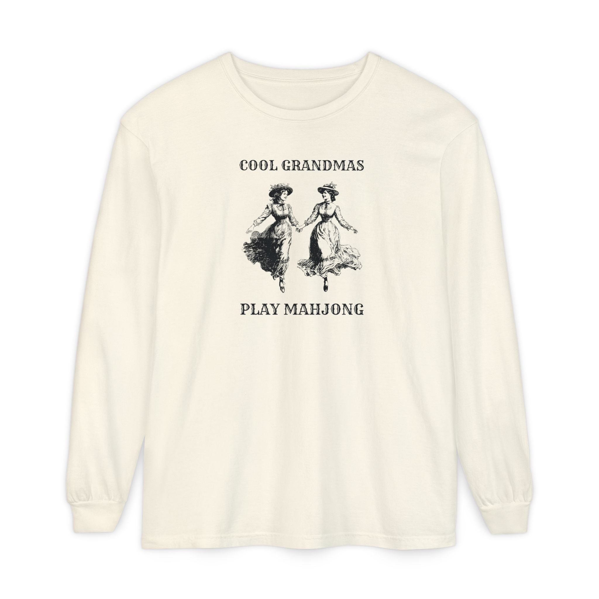 Long Sleeve T-Shirt - Cool Grandmas Play Mahjong