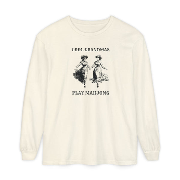 Long Sleeve T-Shirt - Cool Grandmas Play Mahjong
