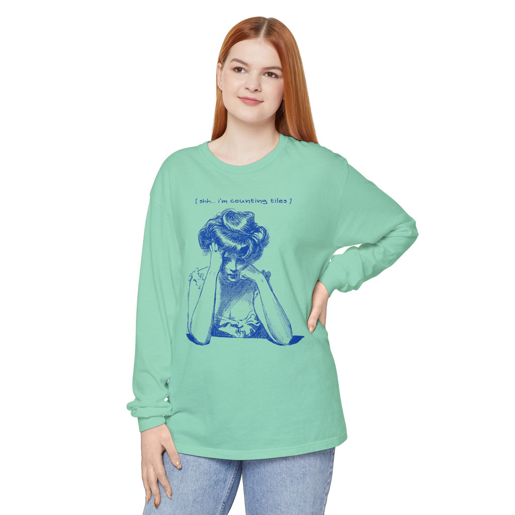 Long Sleeve Tee - Shhh I'm Counting Tiles