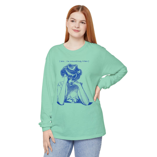 Long Sleeve Tee - Shhh I'm Counting Tiles