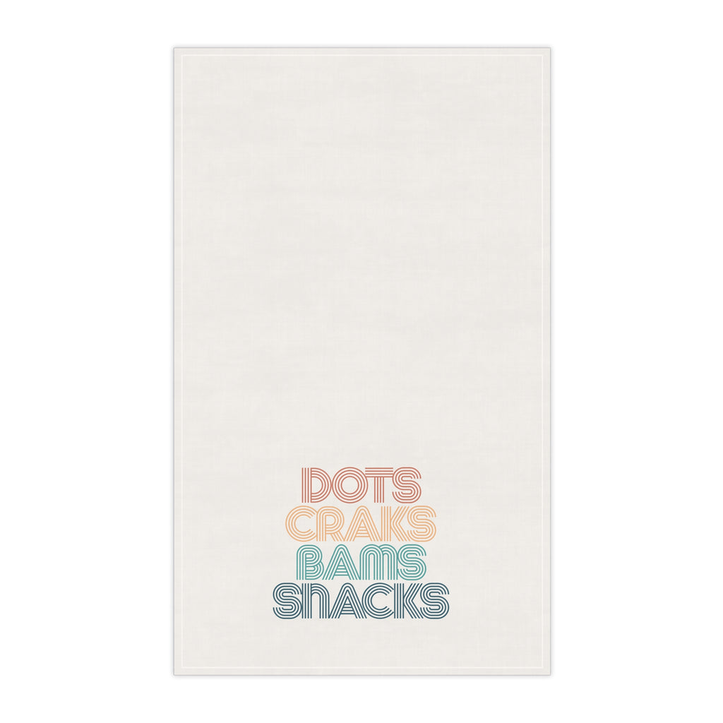 Tea Towel - Dots Craks Bams Snacks