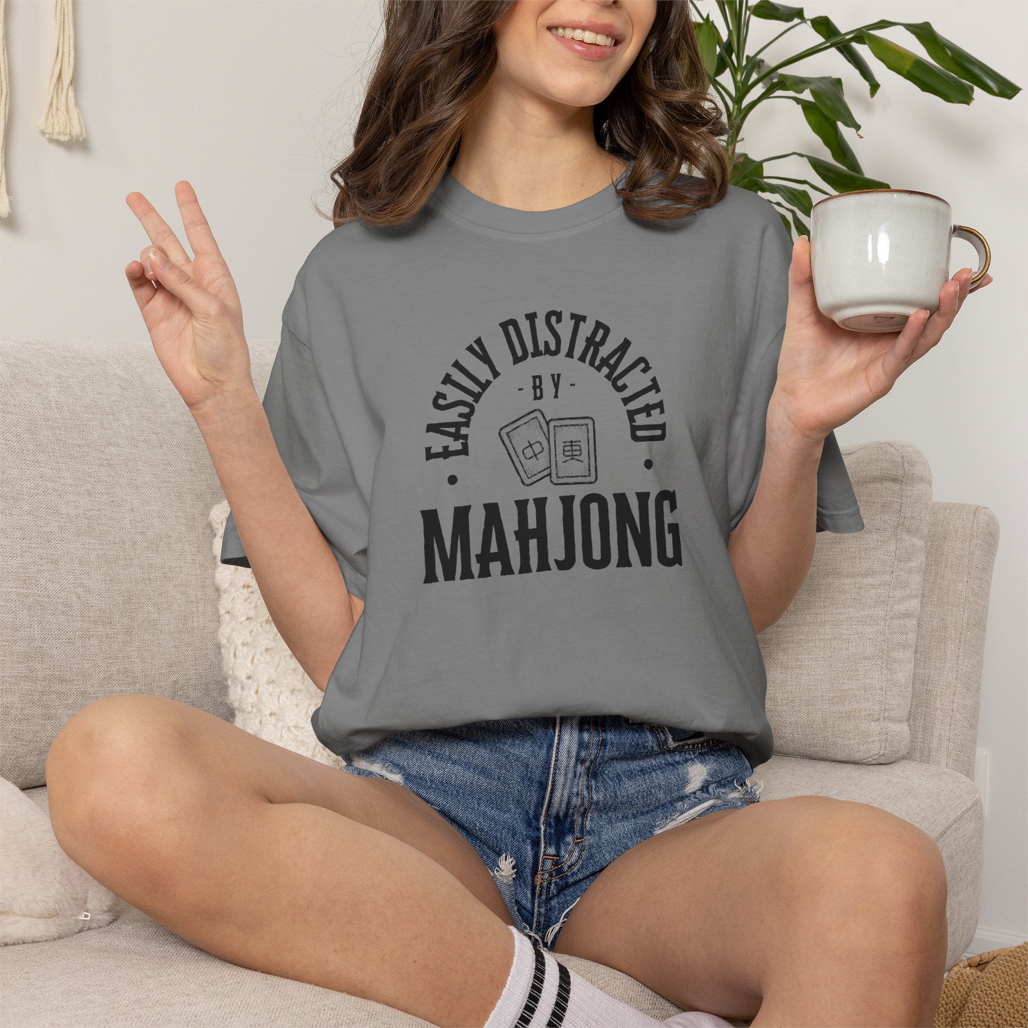 T-Shirt - Easily Distracted by Mahjong (Comfort Colors - Unisex)