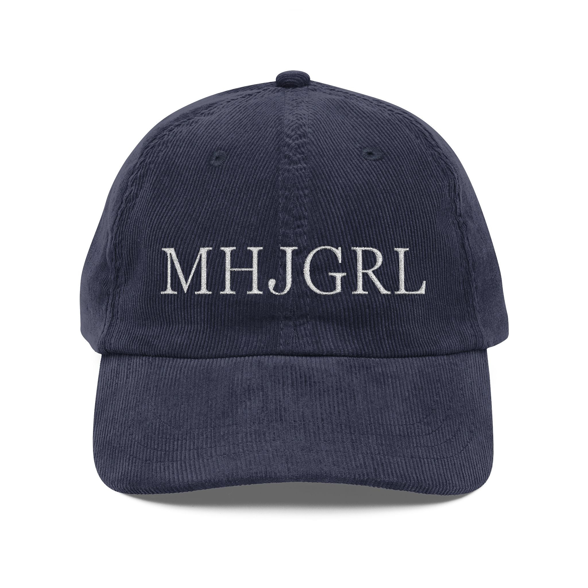 Vintage Corduroy Baseball Cap - Embroidered - 'MHJGRL' Main image