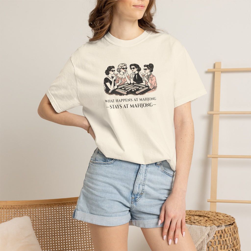 T-Shirt — "What Happens at Mahjong… Stays at Mahjong" (Comfort Colors - Unisex)