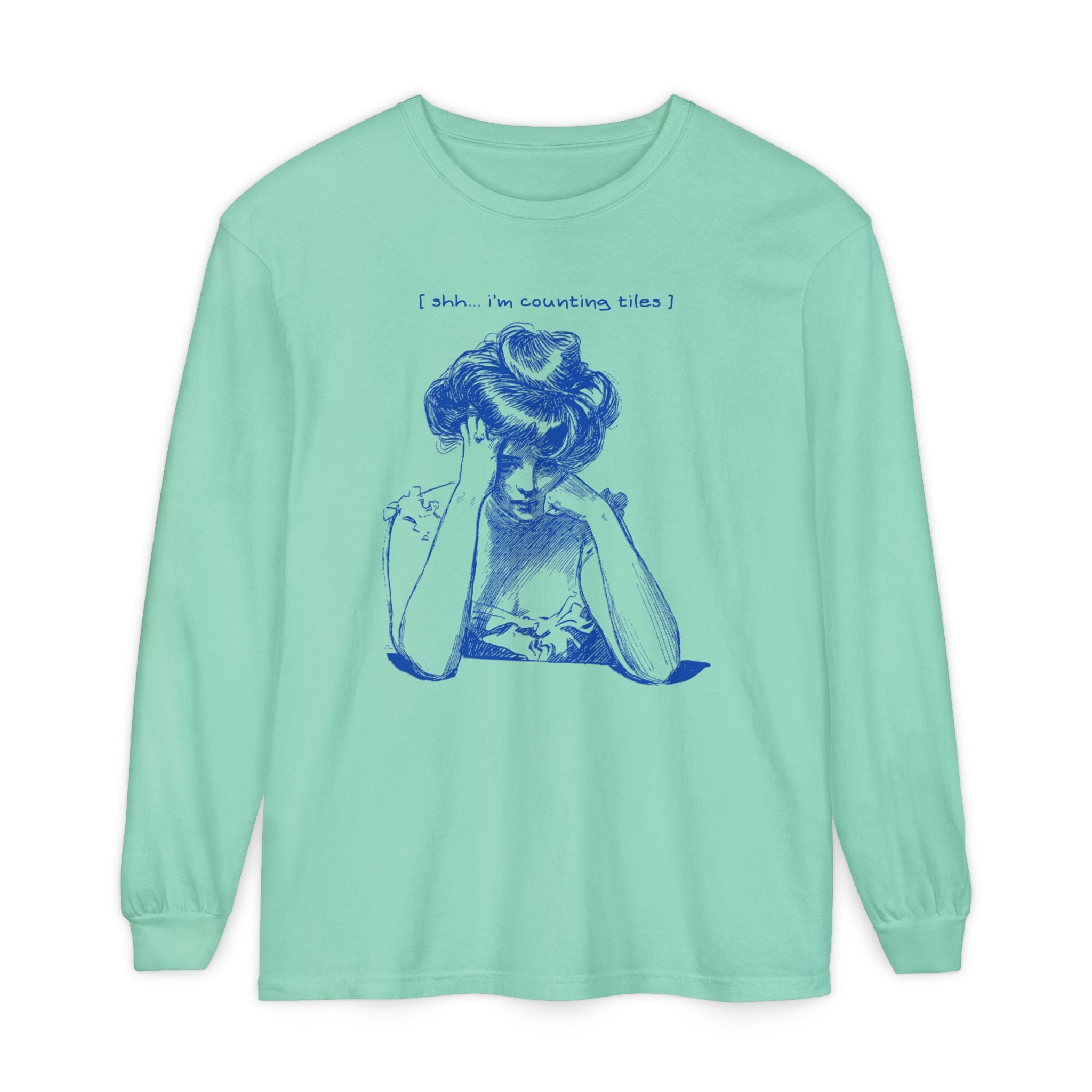 Long Sleeve Tee - Shhh I'm Counting Tiles Secondary image