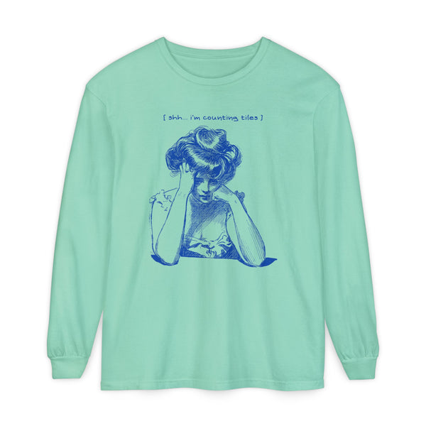 Long Sleeve Tee - Shhh I'm Counting Tiles