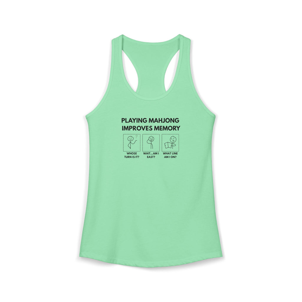 Women's Racerback Tank - Mahjong Improves Memory
