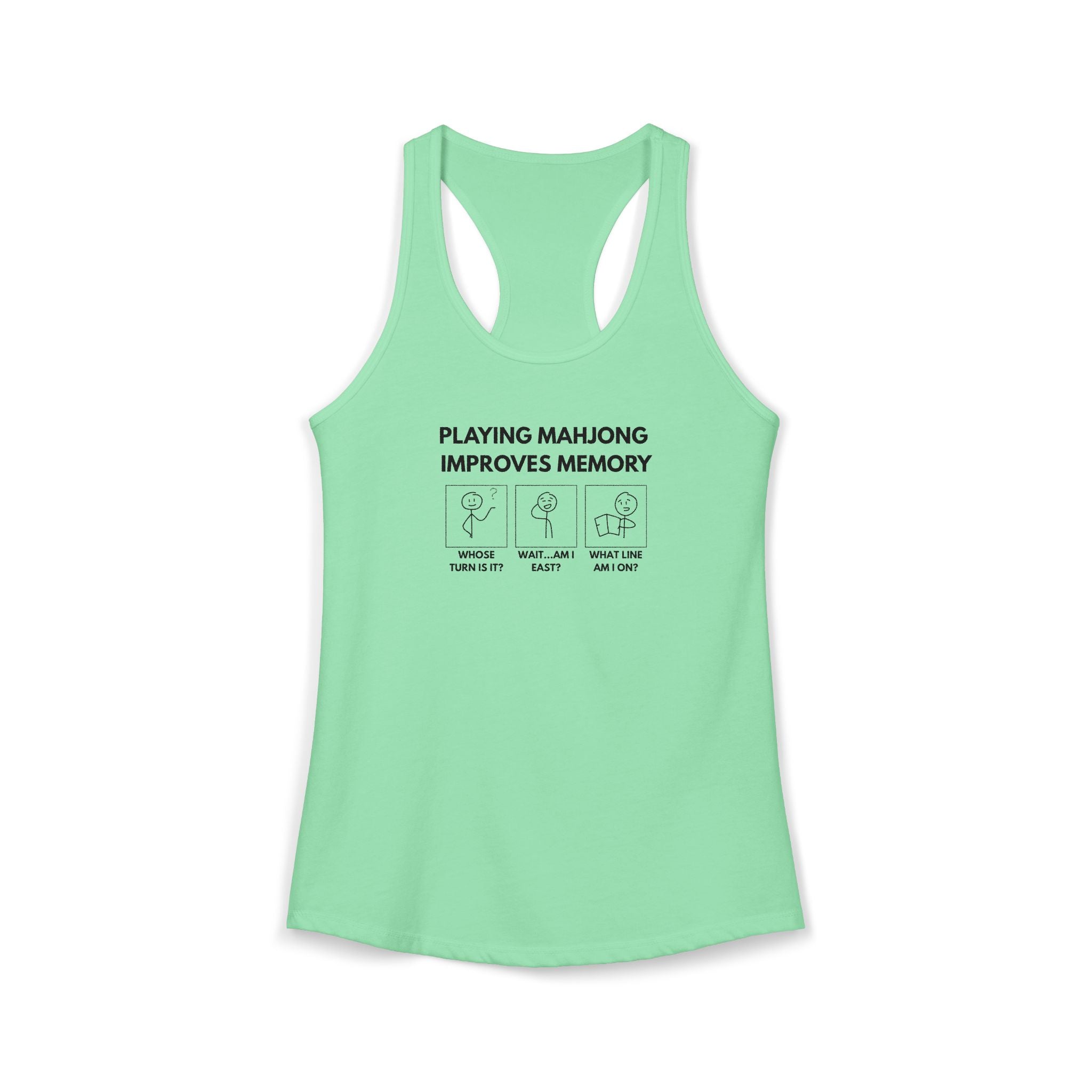 Women's Racerback Tank - Mahjong Improves Memory