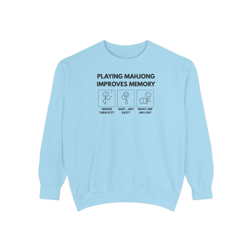 Crewneck Sweatshirt - Mahjong Improves Memory (Comfort Colors)