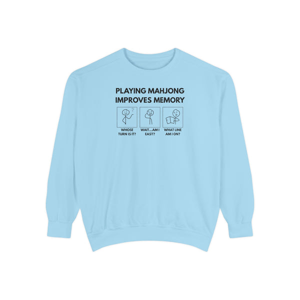 Crewneck Sweatshirt - Mahjong Improves Memory (Comfort Colors)