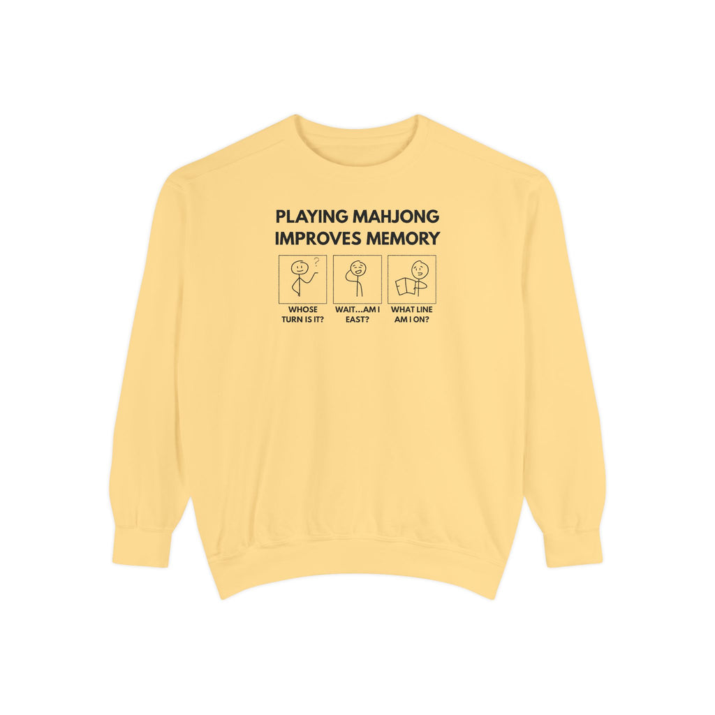 Crewneck Sweatshirt - Mahjong Improves Memory (Comfort Colors)