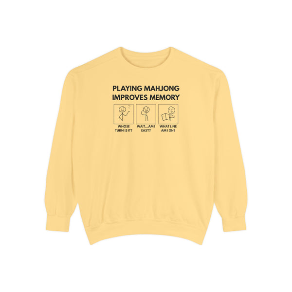 Crewneck Sweatshirt - Mahjong Improves Memory (Comfort Colors)