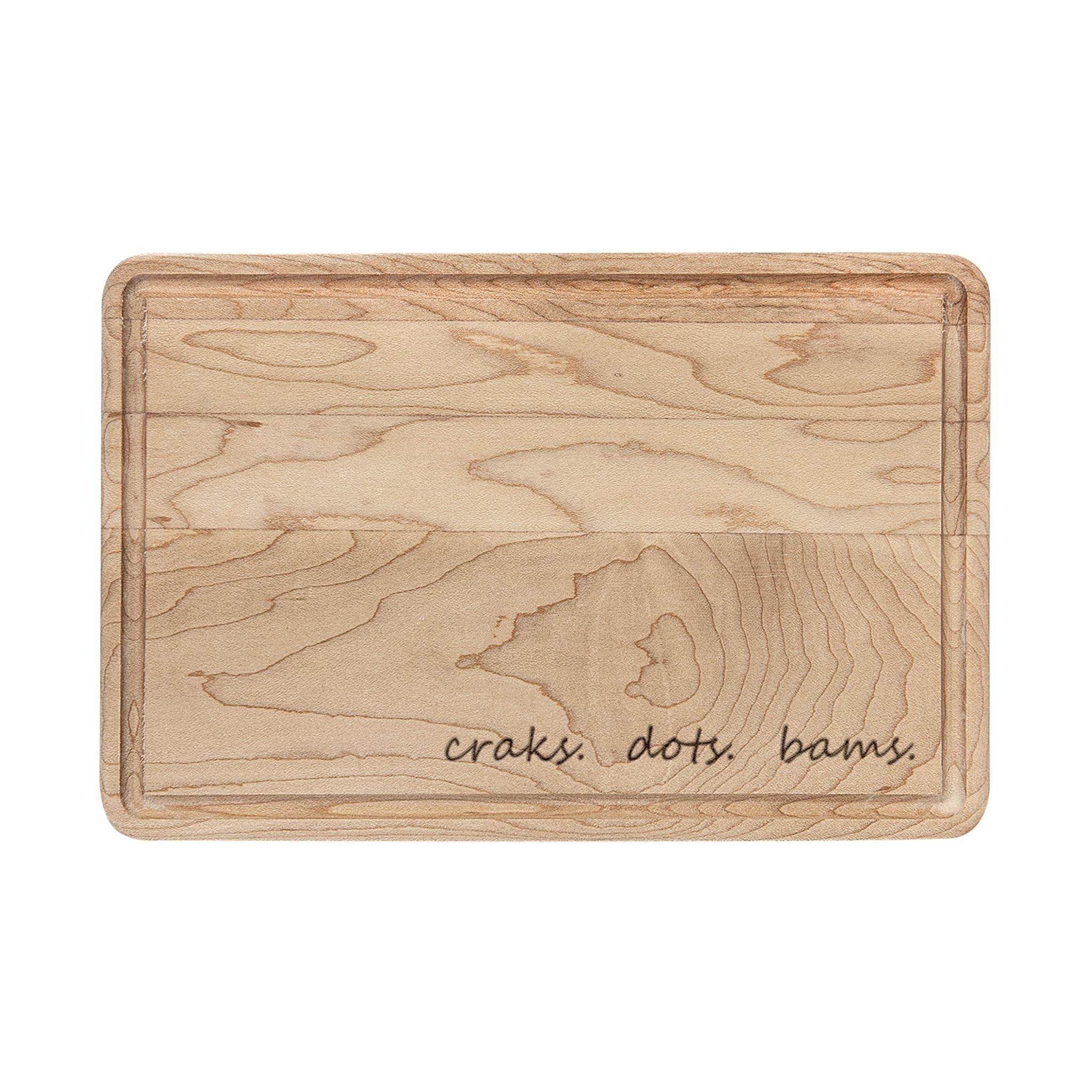 Wooden Mini Cutting Board (Engraving) - craks, dots, bams