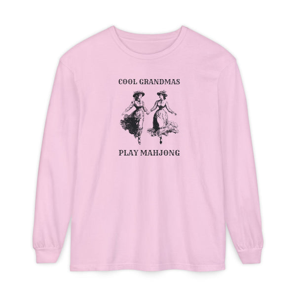 Long Sleeve T-Shirt - Cool Grandmas Play Mahjong