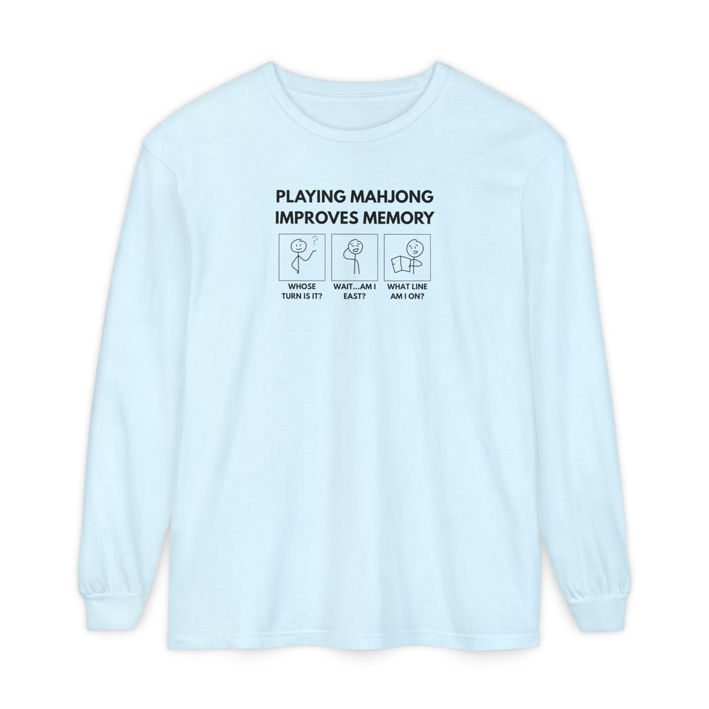 Long Sleeve T-Shirt - Mahjong Improves Memory