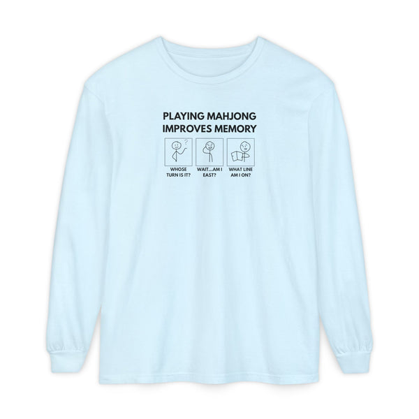 Long Sleeve T-Shirt - Mahjong Improves Memory