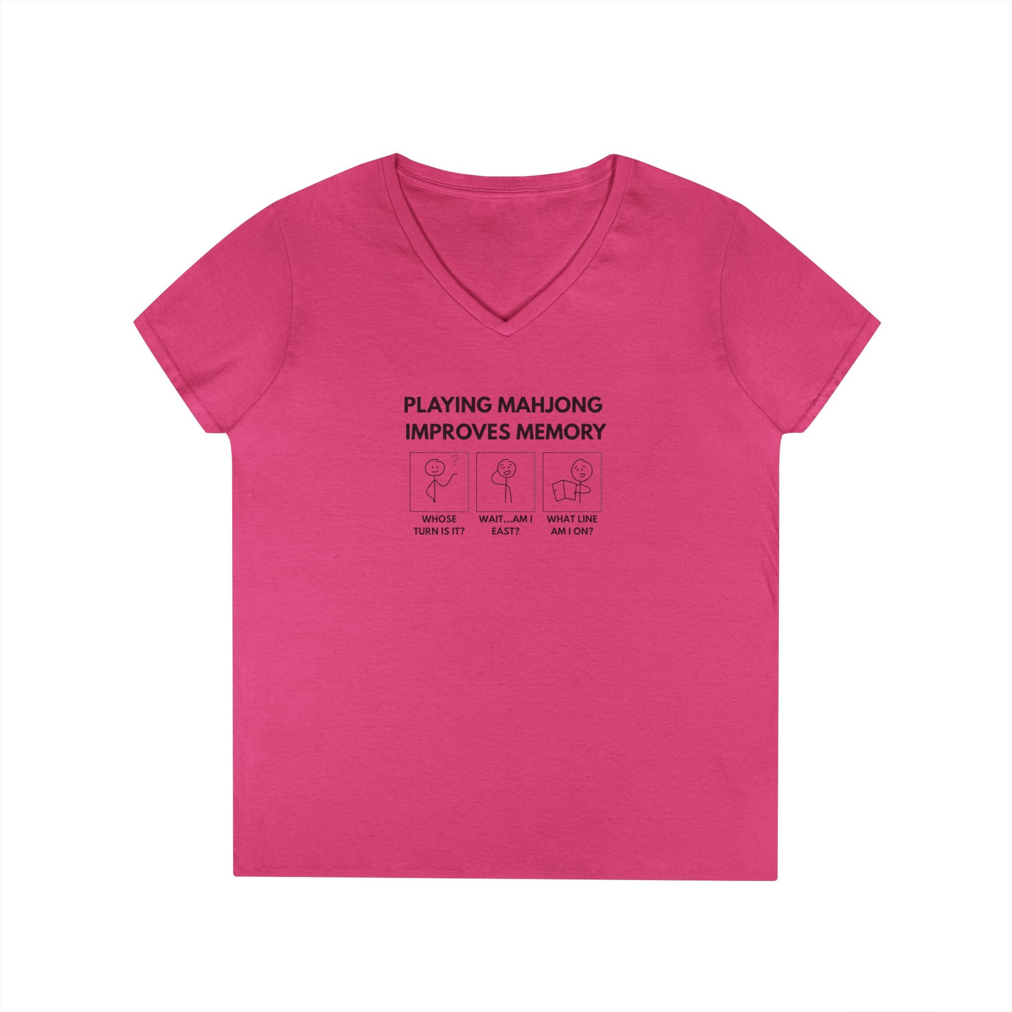 T-Shirt - Playing Mahjong Improves Memory (Womens V-Neck) Secondary image