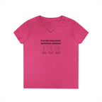 T-Shirt - Playing Mahjong Improves Memory (Womens V-Neck)
