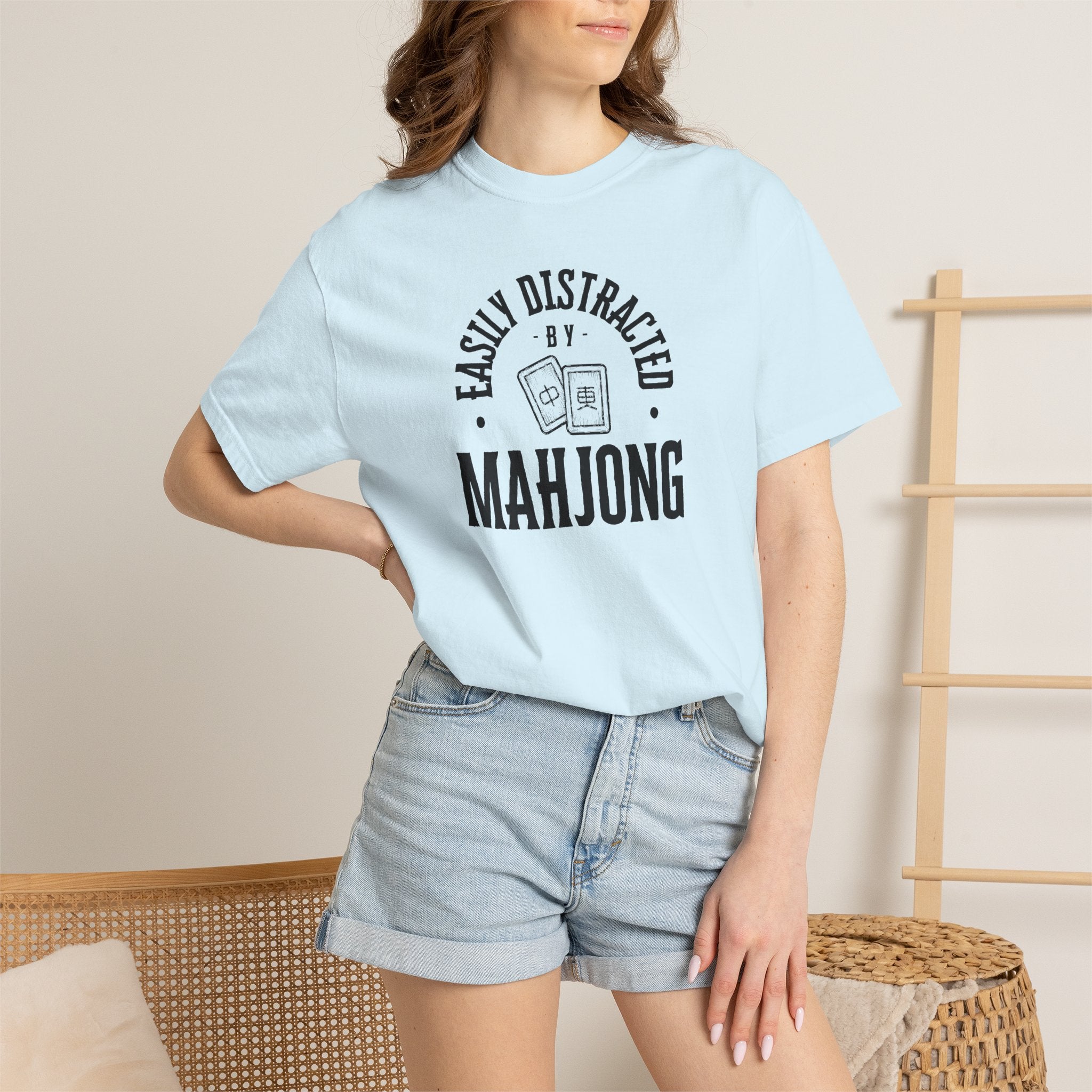T-Shirt - Easily Distracted by Mahjong (Comfort Colors - Unisex)