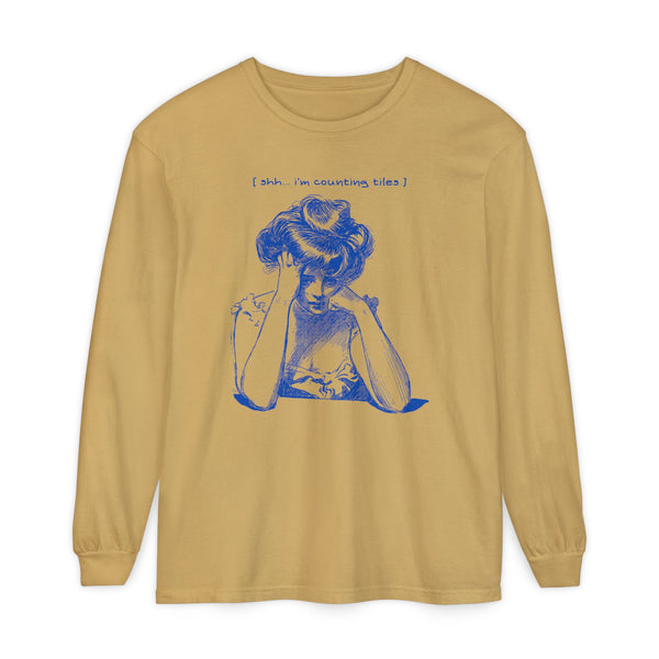 Long Sleeve Tee - Shhh I'm Counting Tiles