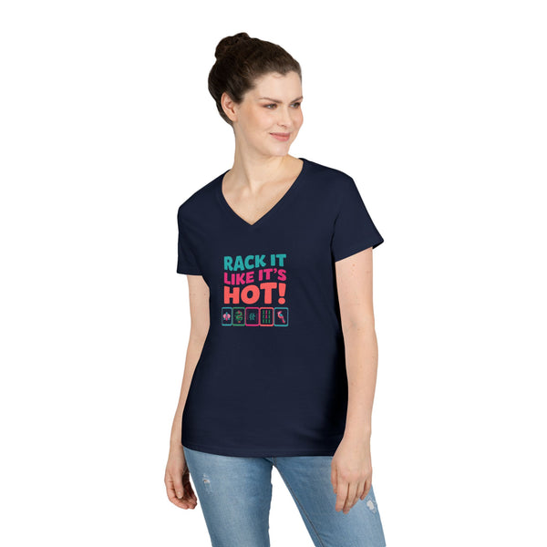 T-Shirt - Rack It Like It's Hot (Womens V-Neck)