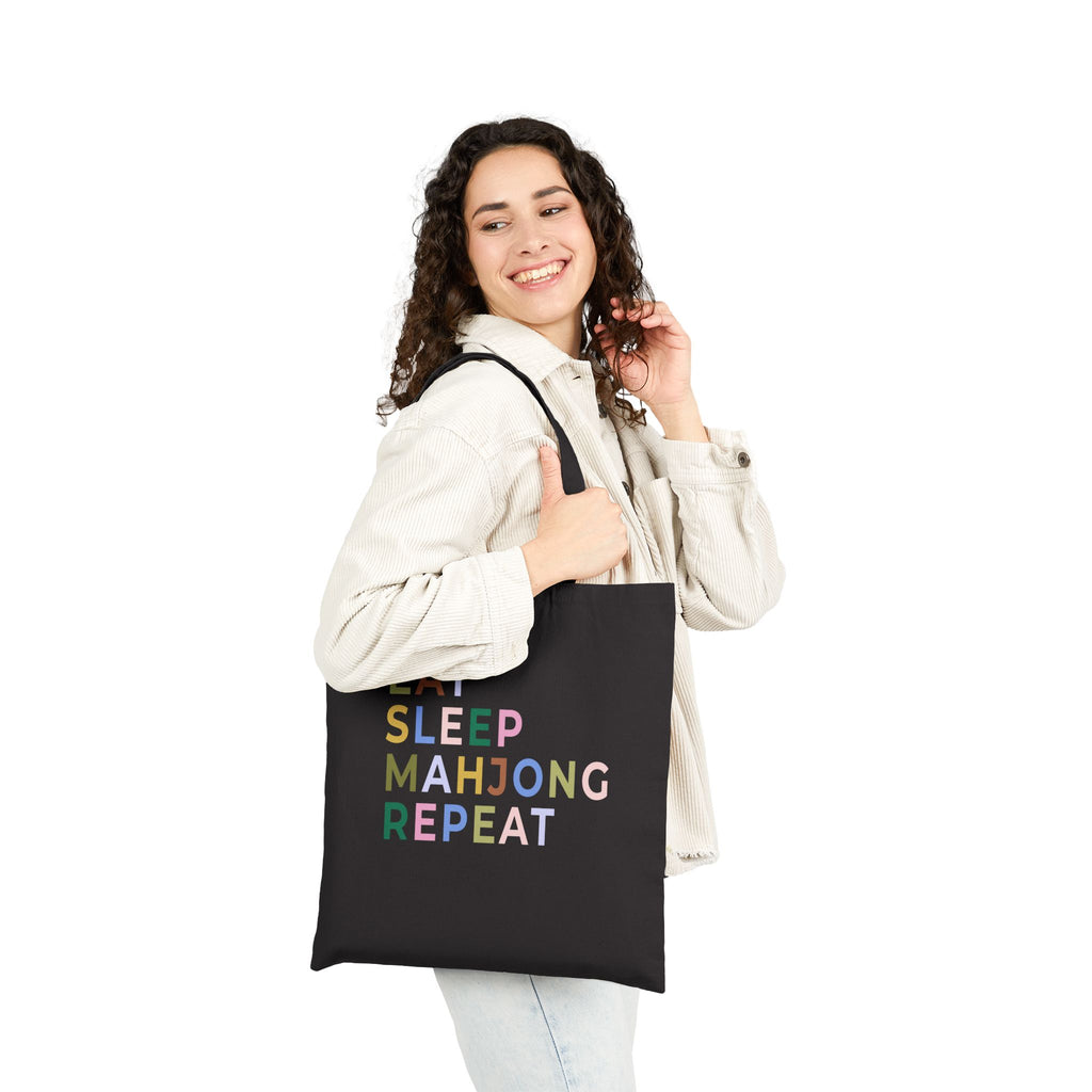 Cotton Tote Back - Eat Sleep Mahjong Repeat