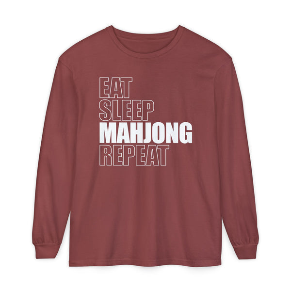 Long Sleeve T-Shirt - Eat Sleep Mahjong Repeat