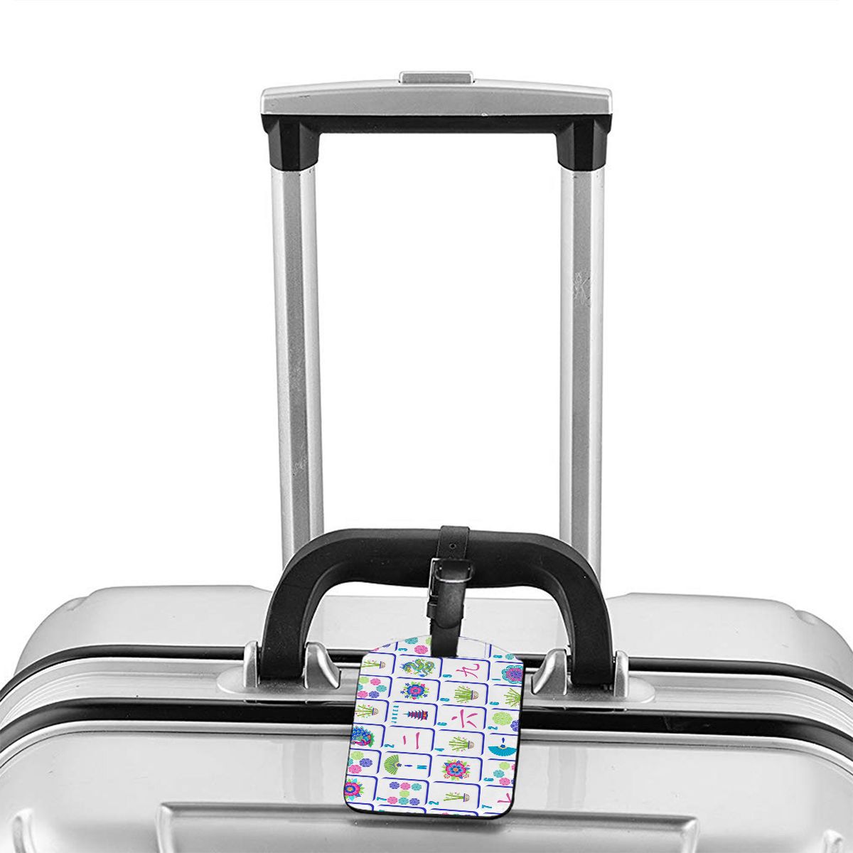 Leather Luggage Tag - Mahjong tiles