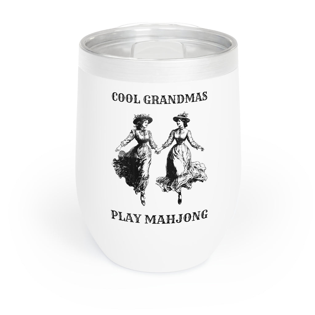Chill Wine Tumbler - Cool Grandmas Play Mahjong