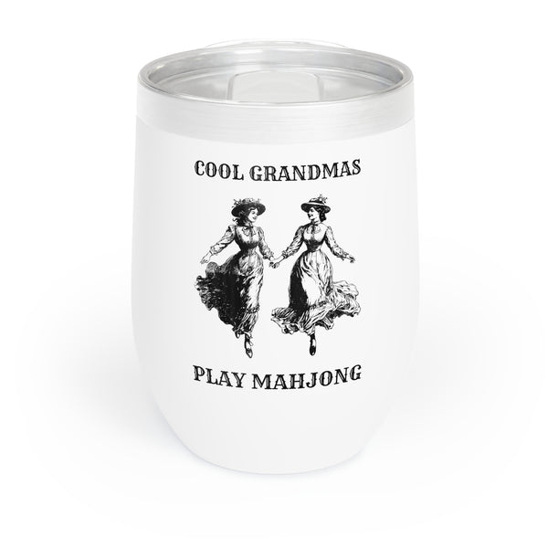 Chill Wine Tumbler - Cool Grandmas Play Mahjong