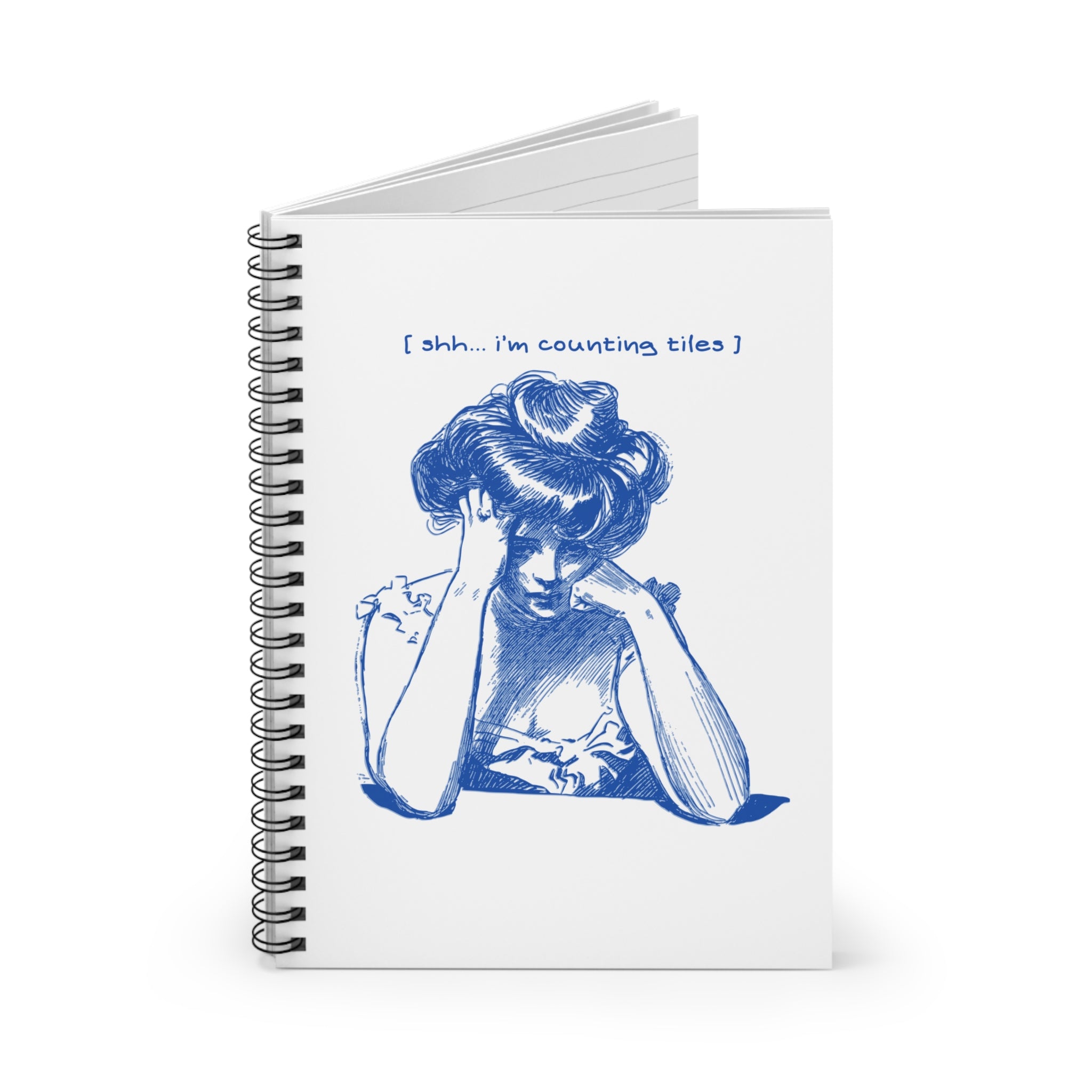 Spiral Notebook - Shh... I'm counting tiles