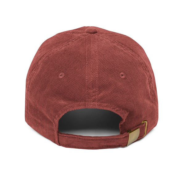Hat - Embroidered Mahjong Dragon Tile on Corduroy Baseball Hat