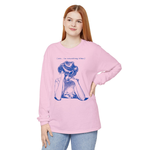 Long Sleeve Tee - Shhh I'm Counting Tiles