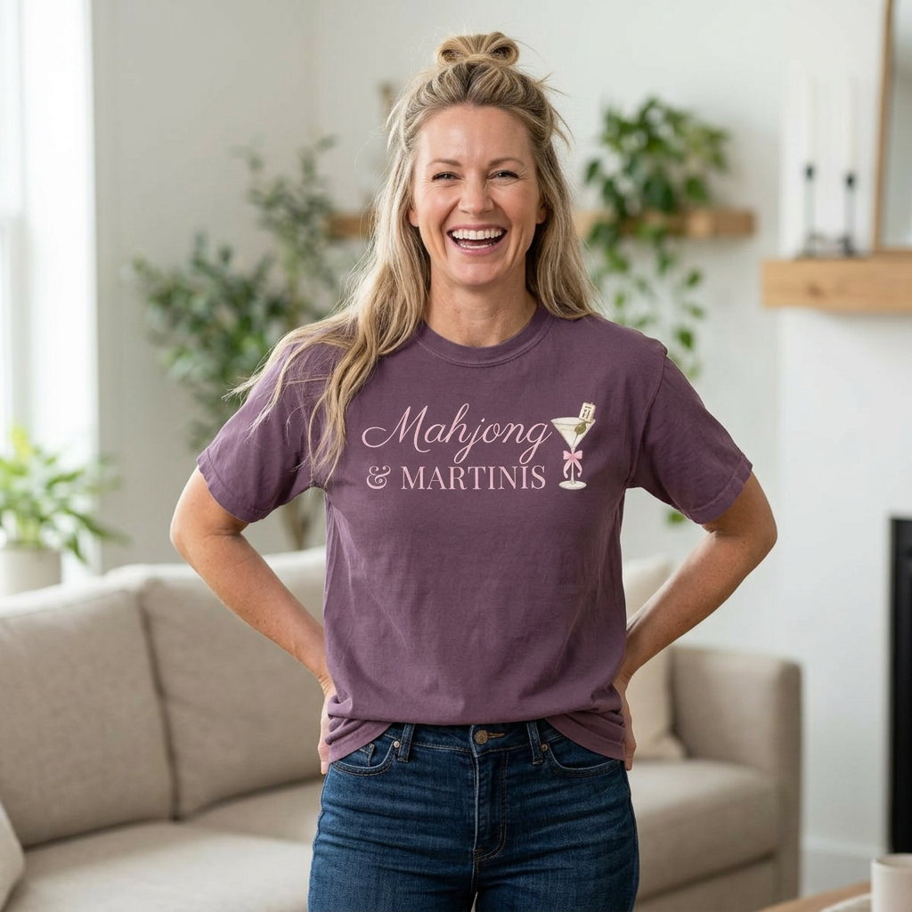 T-Shirt - Mahjong & Martinis T-Shirt (Comfort Colors - Unisex)