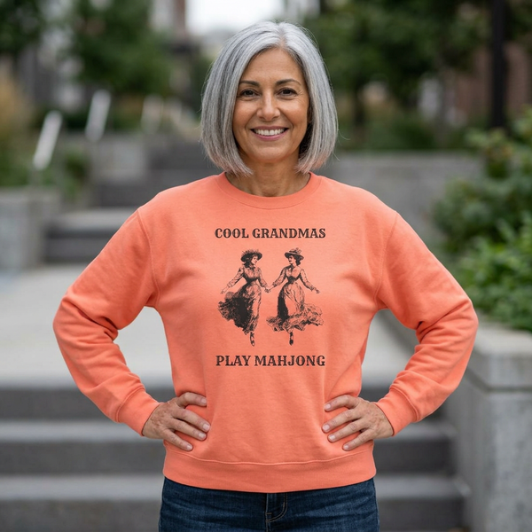 Crewneck Sweatshirt - Cool Grandmas Play Mahjong (Comfort Colors)