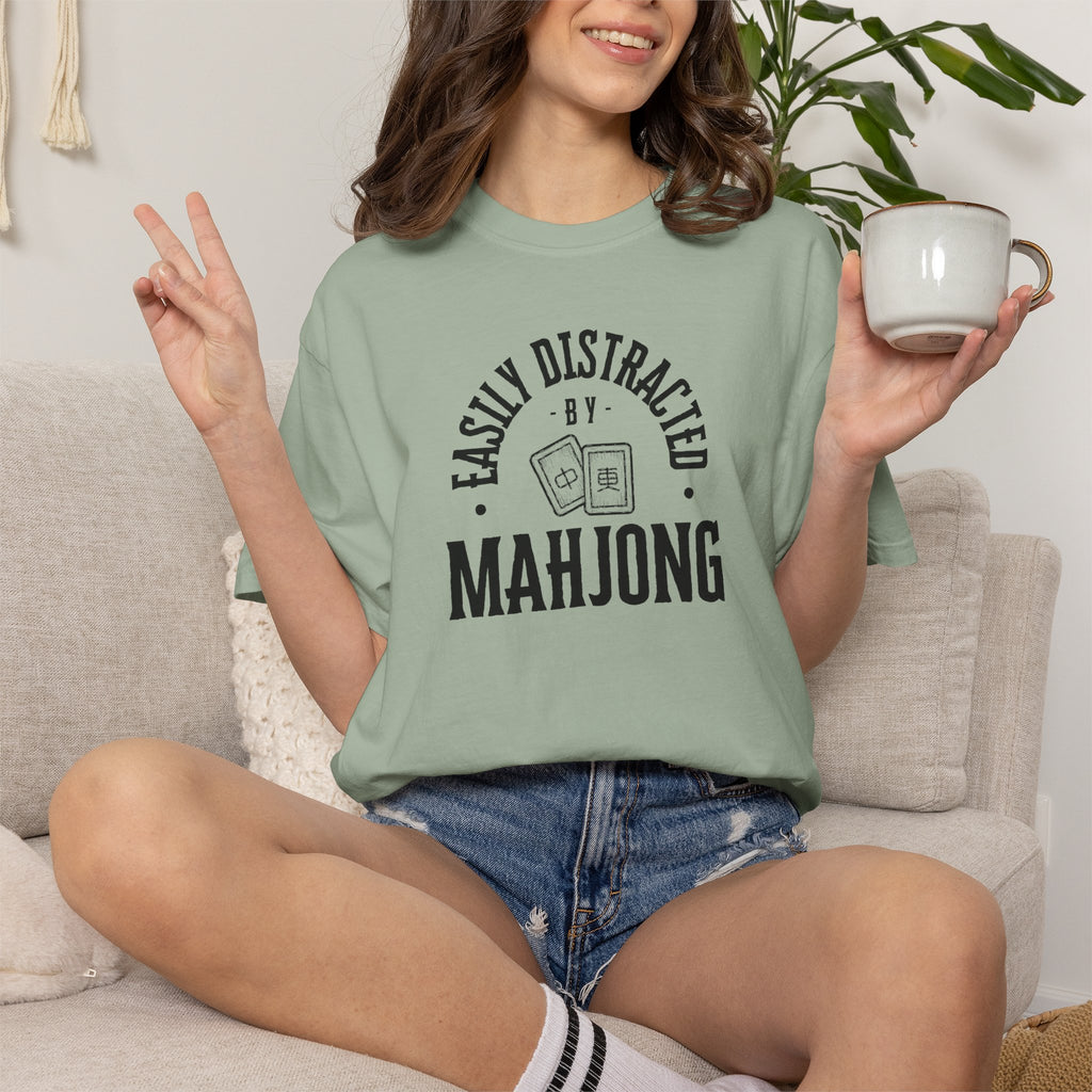 T-Shirt - Easily Distracted by Mahjong (Comfort Colors - Unisex)