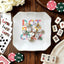 Scalloped Ceramic Mahjong Dice Tray - Dot Bam Crak