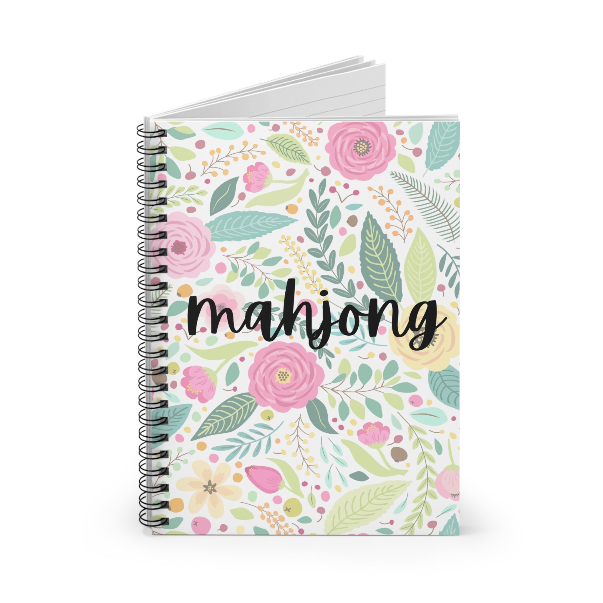Spiral Notebook - Floral Mahjong
